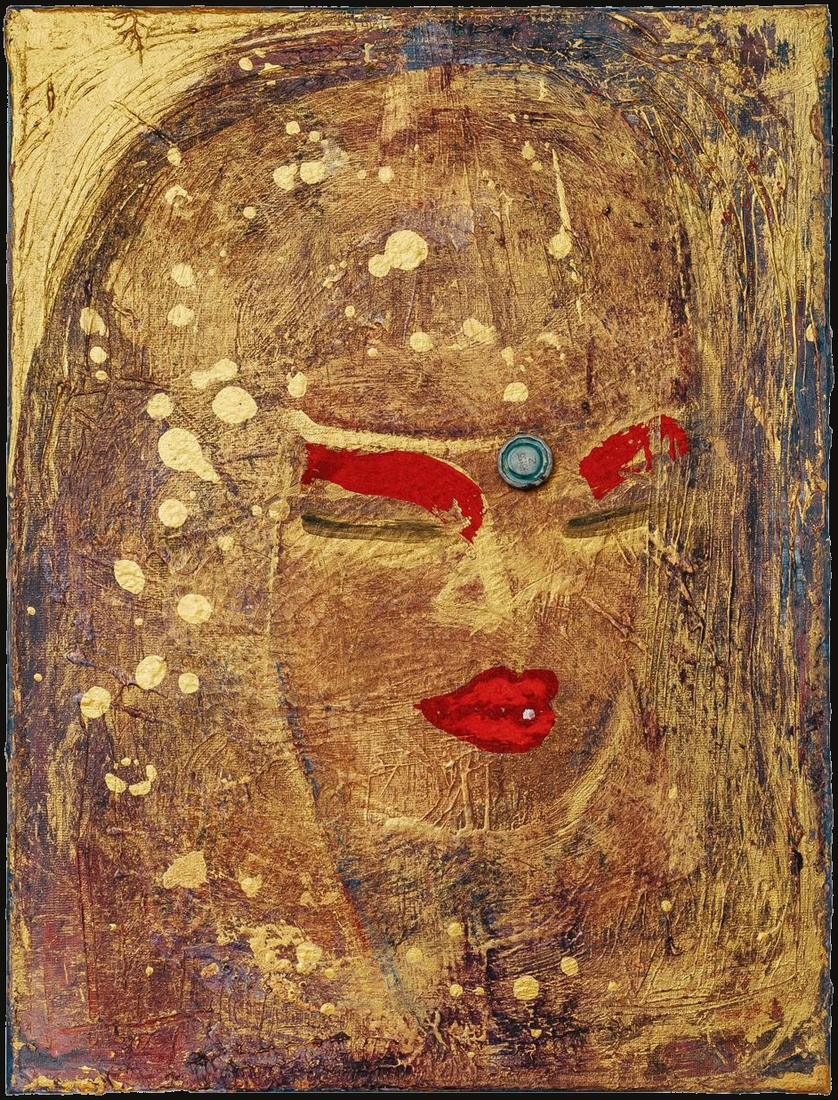 Egyptian Gas Goddess, mixed media work by Nana Bors