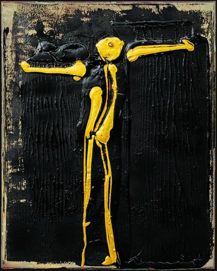 Crucified Without a Cross, mixed media work by Nana Bors